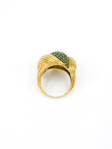 18k Emerald Set Fluted Dome Cocktail Ring Fine Jewelry arcadeshops.com