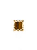 14k Gold Framed Tiger Eye Ring Fine Jewelry arcadeshops.com