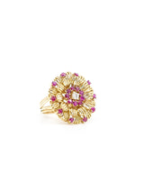 Ruby and Diamond Flower Ring Fine Jewelry arcadeshops.com