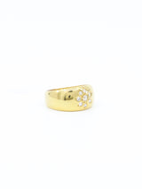 18k Diamond Flower Dome Band Ring Fine Jewelry arcadeshops.com