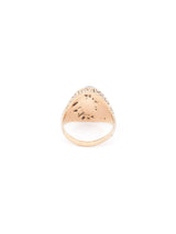 Antique Garnet Cabochon Rose Gold Signet Ring Fine Jewelry arcadeshops.com