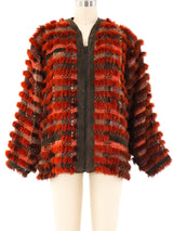 Rust Knit Fur Jacket Jacket arcadeshops.com