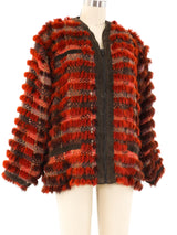Rust Knit Fur Jacket Jacket arcadeshops.com