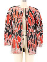 Sequin Embellished Flame Jacket Jacket arcadeshops.com