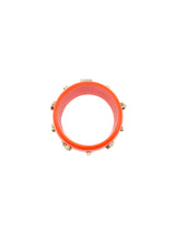 Pearl Studded Orange Resin Bangle Accessory arcadeshops.com