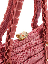 Judith Leiber Rose Lizard Top Handle Bag Accessory arcadeshops.com
