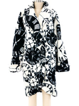 Clock Printed Faux Fur Chubby Outerwear arcadeshops.com