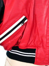 Colorblock Leather Bomber Jacket Jacket arcadeshops.com