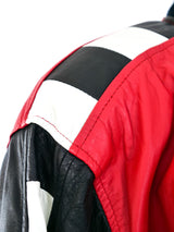 Colorblock Leather Bomber Jacket Jacket arcadeshops.com