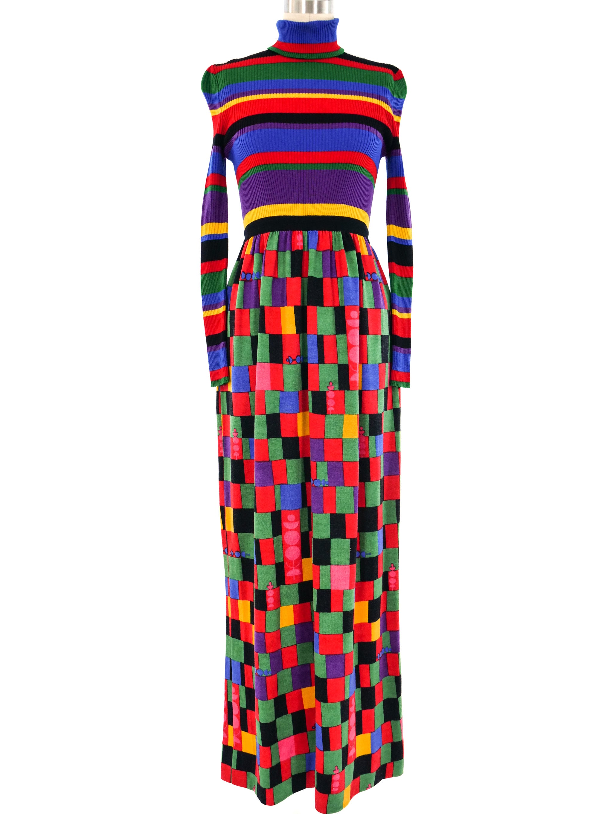Goldworm Rainbow Knit Wool Maxi Dress