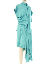 Vivienne Westwood Deconstructed Aqua Silk Dress Dress arcadeshops.com