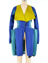 Sculptural Colorblock Satin Jacket Jacket arcadeshops.com