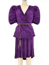 Mary McFadden Violet Plisse Skirt Ensemble Suit arcadeshops.com