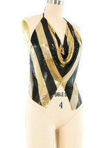 Whiting and Davis Striped Chainmail Halter Top Top arcadeshops.com