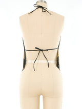 Whiting and Davis Striped Chainmail Halter Top Top arcadeshops.com