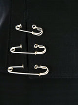 Safety Pin Embellished Skirt Ensemble Suit arcadeshops.com