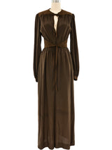 Suede Trimmed Silk Jumpsuit Jumpsuit arcadeshops.com