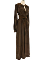 Suede Trimmed Silk Jumpsuit Jumpsuit arcadeshops.com