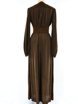 Suede Trimmed Silk Jumpsuit Jumpsuit arcadeshops.com
