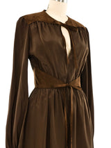 Suede Trimmed Silk Jumpsuit Jumpsuit arcadeshops.com