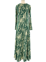Diane Von Furstenberg Marble Printed Maxi Dress Dress arcadeshops.com