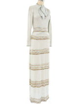 Rainbow Striped Metallic Knit Maxi Dress Dress arcadeshops.com