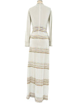Rainbow Striped Metallic Knit Maxi Dress Dress arcadeshops.com