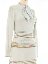 Rainbow Striped Metallic Knit Maxi Dress Dress arcadeshops.com