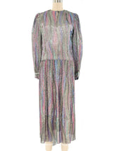 Printed Metallic Silk Lurex Dress Dress arcadeshops.com