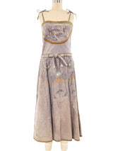 1970's Roberto Cavalli Hand Painted Suede Tank Dress Dress arcadeshops.com