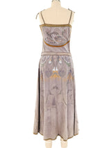1970's Roberto Cavalli Hand Painted Suede Tank Dress Dress arcadeshops.com