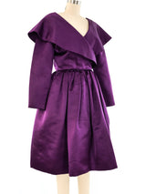 Oscar de la Renta Plum Satin Coat Dress Dress arcadeshops.com