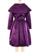 Oscar de la Renta Plum Satin Coat Dress Dress arcadeshops.com