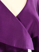 Oscar de la Renta Plum Satin Coat Dress Dress arcadeshops.com