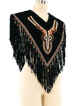 Fringed Suede Poncho Top arcadeshops.com
