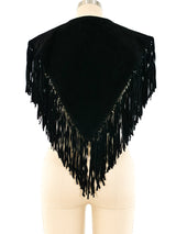 Fringed Suede Poncho Top arcadeshops.com