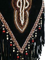 Fringed Suede Poncho Top arcadeshops.com