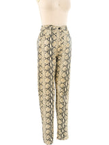Snakeskin Printed Leather Pants Bottom arcadeshops.com