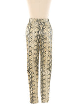 Snakeskin Printed Leather Pants Bottom arcadeshops.com