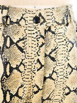Snakeskin Printed Leather Pants Bottom arcadeshops.com