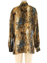Escada Animal Printed Silk Blouse Top arcadeshops.com