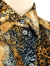 Escada Animal Printed Silk Blouse Top arcadeshops.com