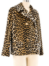 Leopard Faux Fur Cropped Jacket Jacket arcadeshops.com