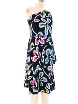 Chloe Floral One Shoulder Ruffle Dress Dress arcadeshops.com