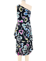 Chloe Floral One Shoulder Ruffle Dress Dress arcadeshops.com