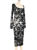Jean Paul Gaultier Abstract Floral Mesh Dress Dress arcadeshops.com