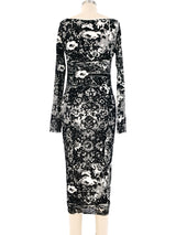 Jean Paul Gaultier Abstract Floral Mesh Dress Dress arcadeshops.com