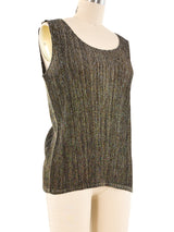 Issey Miyake Pleats Please Metallic Plisse Tank Top arcadeshops.com