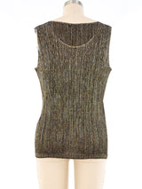Issey Miyake Pleats Please Metallic Plisse Tank Top arcadeshops.com