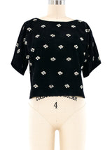 Embellished Suede Crop Top Top arcadeshops.com